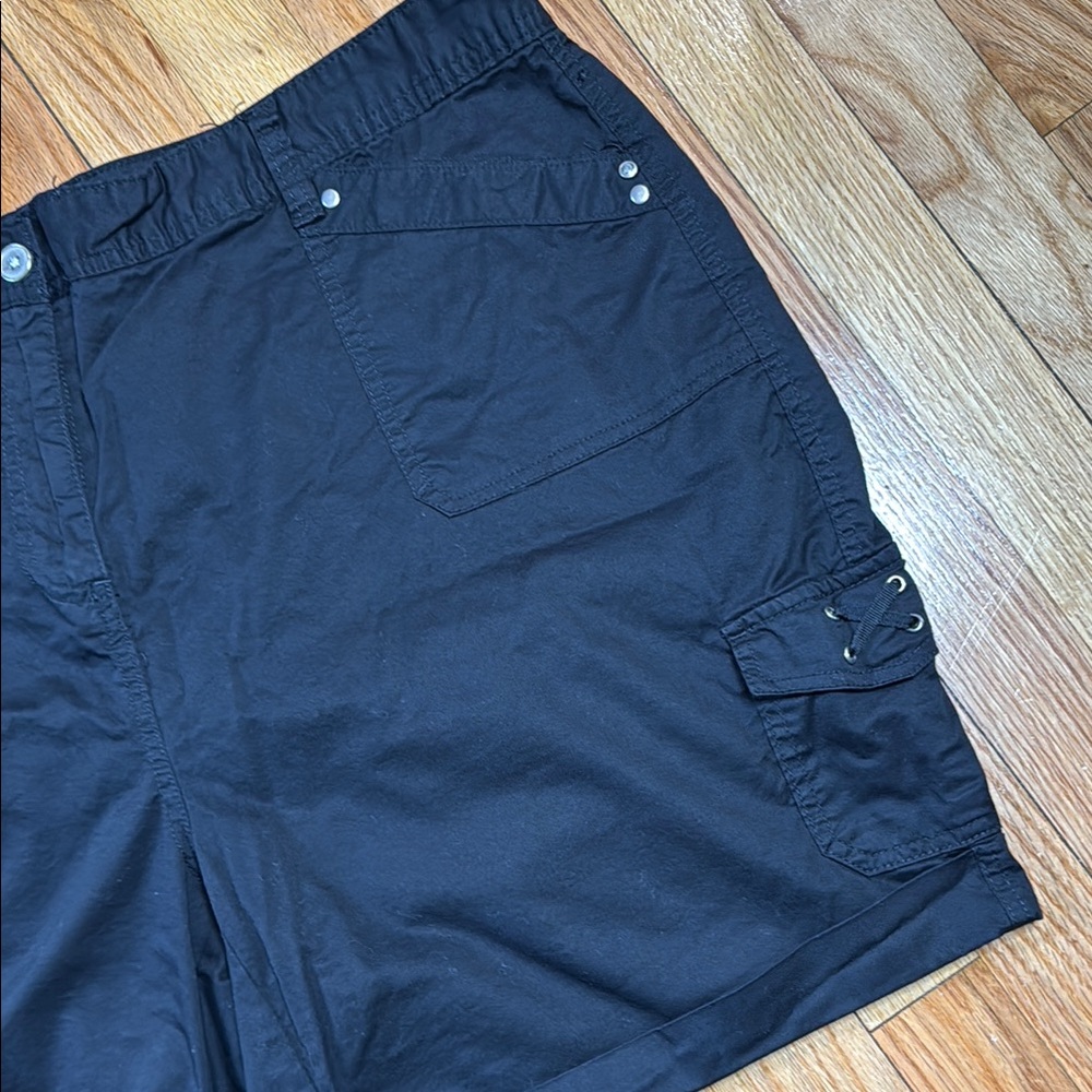 Women's Shorts Basic Editions Black Cargo Shorts 18W